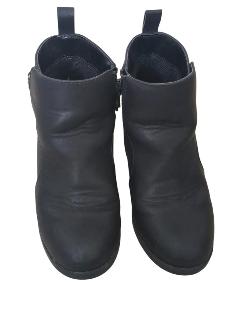 Girls Buckle Heel Booties In Black (Size 13)